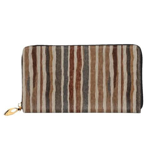 NPOREJKNGF Stilvolle Ledergeldbörse mit bunten Streifen für modisch bedruckte Geldbörse mit mehreren Kartenfächern, Münzfach mit Reißverschluss und Ausweisfenster, Schwarz , Einheitsgröße von NPOREJKNGF