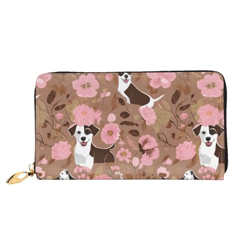 NPOREJKNGF Stilvolle Ledergeldbörse mit englischen Bulldoggen für modisch bedruckte Geldbörse mit mehreren Kartenfächern, Münzfach mit Reißverschluss und Ausweisfenster, Schwarz , Einheitsgröße von NPOREJKNGF