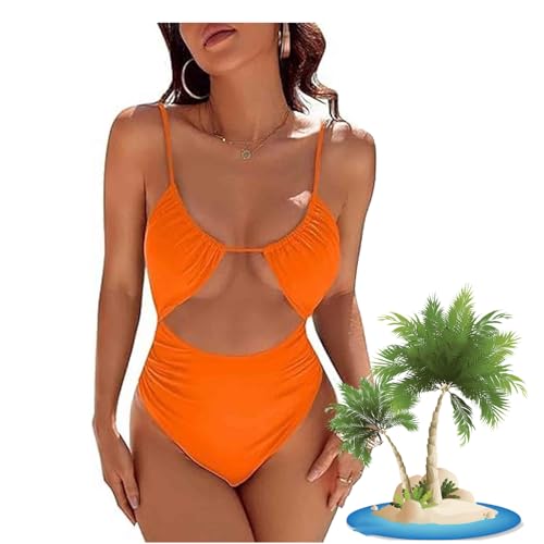 Rorcie Cut-Out Tummy Control One Piece Swimsuit, Shecurve Bathing Suit, Rorcie Swimsuit, Tummy Control Bathing Suits (Orange,Small) von NPSMOPC