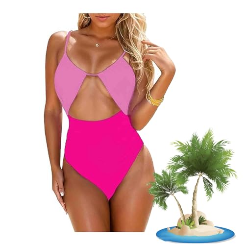Rorcie Cut-Out Tummy Control One Piece Swimsuit, Shecurve Bathing Suit, Rorcie Swimsuit, Tummy Control Bathing Suits (Pink,Medium) von NPSMOPC