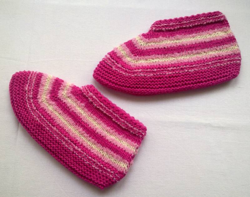 Gestrickte Hausschuhe Frauen Rosa Weiß Streifen Warme Schuhe Socken Mädchen Geschenk Versandkostenfrei von NPSunnyDay
