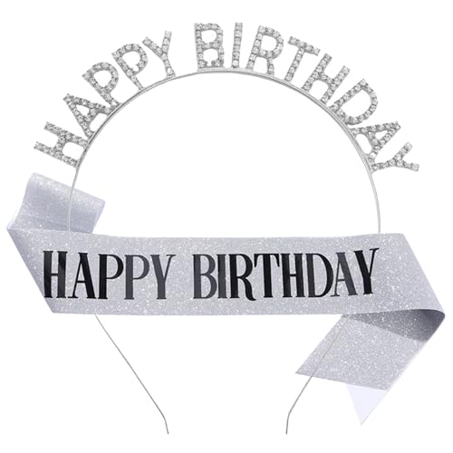 2 PCS Tiaras Und Schärpe Für Mädchen Geburtstag Kronen Geburtstag Mädchen Sash Prinzessin Kronen Strassstirnband Stirnband von NPXUAMTJ