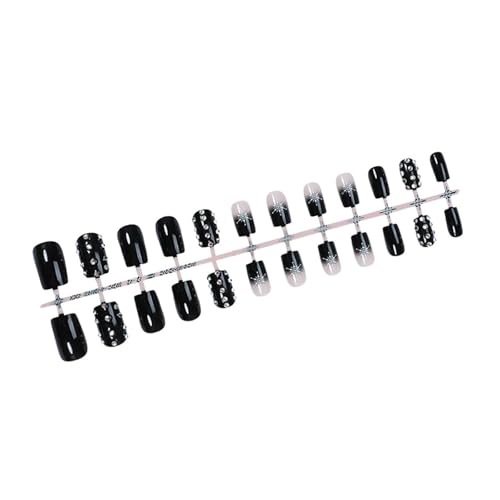 24 Stück Winter Weihnachts Kunstnägel Schneeflocken Vollabdeckungen Zum Aufkleben Nägel Mit Französischer Spitze Zum Aufdrücken Für Frauen Und Mädchen von NPXUAMTJ