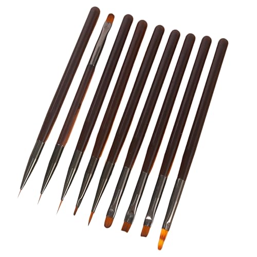 9 x Nagelkunst-Pinsel-Set, Maniküre, Zeichnen, Pinsel, Nägel, Liner, Pinsel, Nägel, Malstift für Damen von NPXUAMTJ