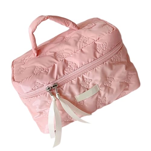 Auffällige Gesteppte Kosmetialbeutel Mit Bögen Dekoration Make Up Taschen Lagerung Organisiert Für Frauen Und Mädchen Toilettenbeutel Geeignet von NPXUAMTJ