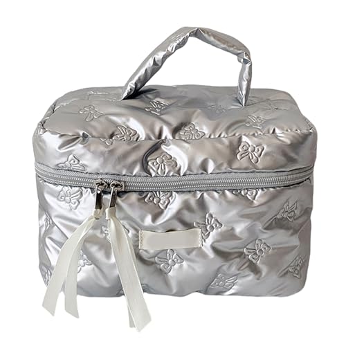 Auffällige Gesteppte Kosmetialbeutel Mit Bögen Dekoration Make Up Taschen Lagerung Organisiert Für Frauen Und Mädchen Toilettenbeutel Geeignet von NPXUAMTJ