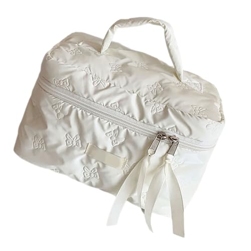 Auffällige Gesteppte Kosmetialbeutel Mit Bögen Dekoration Make Up Taschen Lagerung Organisiert Für Frauen Und Mädchen Toilettenbeutel Geeignet von NPXUAMTJ