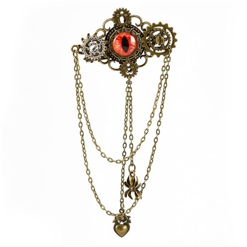 Ausführliche Industriestile Haarnadel Und Brosche Haarschmuck Metal Gears Devil Eye Für Rollenspiele Halloween Steampunk Eye Brosche von NPXUAMTJ
