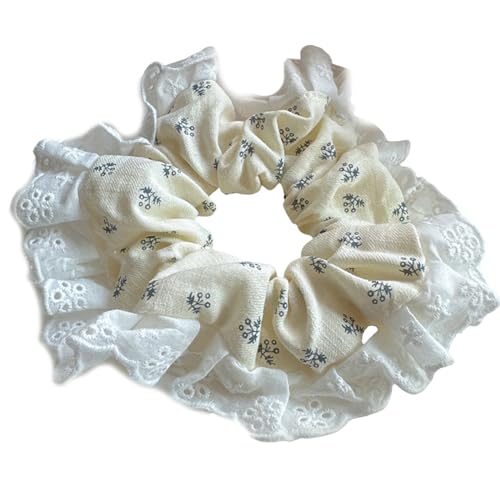 Blaue Blumenhaarbindung Prinzessin Bei Großer Haarkrawatte Süße Haarhalter Blumenhaarbiege Blumenrunzeln von NPXUAMTJ