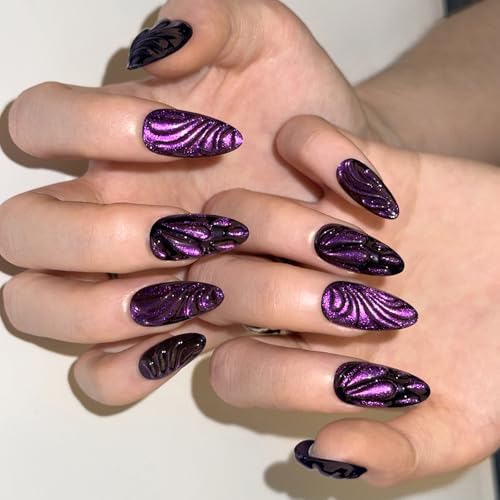 Cats Eye Press Auf Nägeln Französische Spitze Gefälschte Nägel Kleber Auf Designs Künstlicher Acrylstab Acrylkleber Nagel Für Frauen Klar von NPXUAMTJ