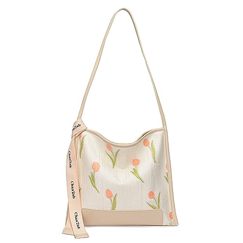 Einfache Umhängetasche Bestickte Tulpe Bag Große Kapazität Einkaufstasche Für Muttertag Geburtstag Einfache Umhängetasche Bestickte Tulpe Bag Große Kapazität Einkaufstasche Für Muttertag Geburtstag von NPXUAMTJ