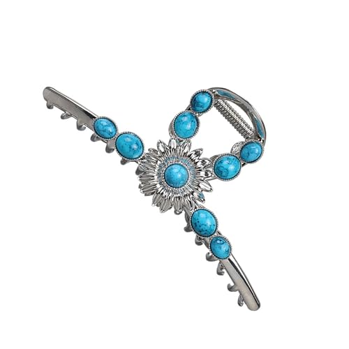 Elegante Haarklammer, Haarspangen, silberfarbene Blume, Haarspangen, starker Halt, Haarnadel für Mädchen von NPXUAMTJ