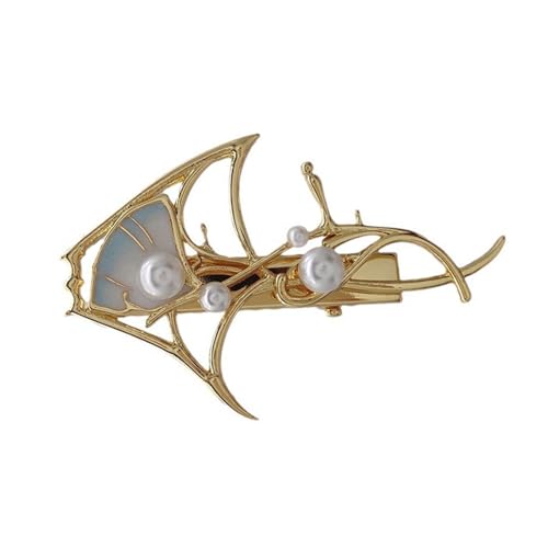 Elegante Perlen-Haarspange mit Manta-Designs, Mehrzweck-Perlen, Haarspange in Mantas-Form, einzigartige Haarnadel für Damen von NPXUAMTJ