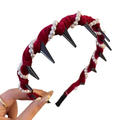 Elegante Samtkünstlungskristalle Verschönerte Stirnbänder Bequeme Nicht Slip Design Haarstyling Accessoire Für Frauen Velvets Strauchsteine Winken Stirnbänder von NPXUAMTJ