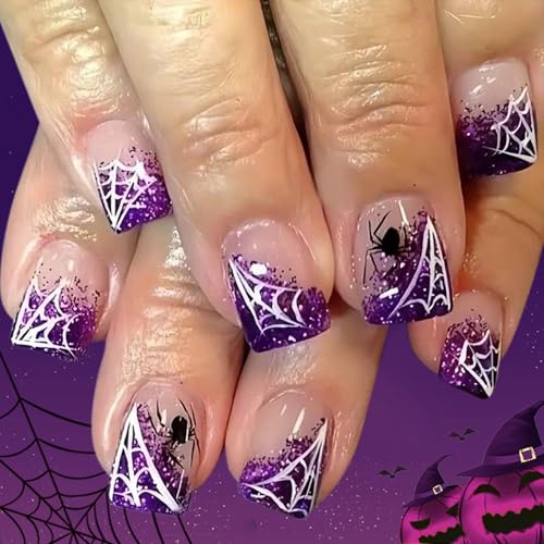 Falsche Nägel Mit Weißen Spinnenweb Akzenten Voller Deckungs Acryl Spitzen Wiederverwendbarer Halloween Party Nägel Kunst Für Frauen Haltbarkeit Halloween Nagel Falsche Nägel Mit Weißen Spinnenweb Akzenten Voller Deckungs Acryl Spitzen Wiederverwendbarer Halloween Party Nägel Kunst Für Frauen Haltbarkeit Halloween Nagel von NPXUAMTJ