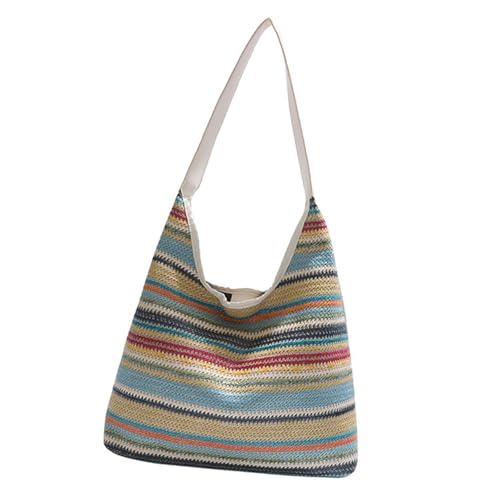 Frauen Der Frauen Gewebter Strohhalm Satchel Handtasche Mit Oberen Handlungen Mit Großer Kapazitätsumhängetasche Unterarmtaschen Für Reiseurlaub von NPXUAMTJ