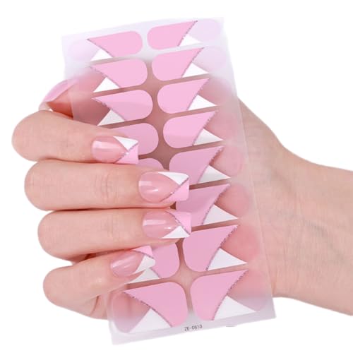 French Tip Nails Polish Strips Nails Art Sticker Glittering Gels Nails Strips Gels Nails Wraps Nails Art Decoration von NPXUAMTJ