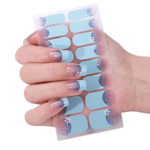 French Tip Nails Polish Strips Nails Art Sticker Glittering Gels Nails Strips Gels Nails Wraps Nails Art Decoration von NPXUAMTJ