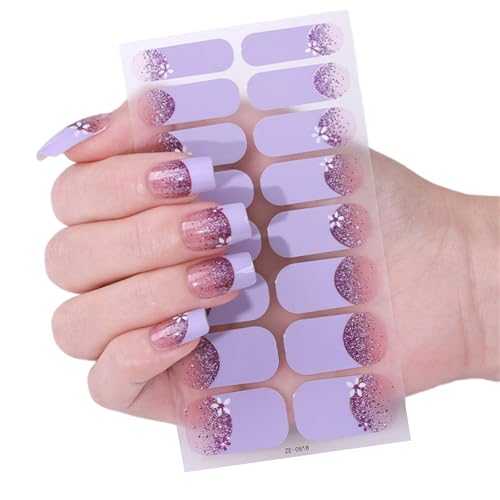 French Tip Nails Polish Strips Nails Art Sticker Glittering Gels Nails Strips Gels Nails Wraps Nails Art Decoration von NPXUAMTJ