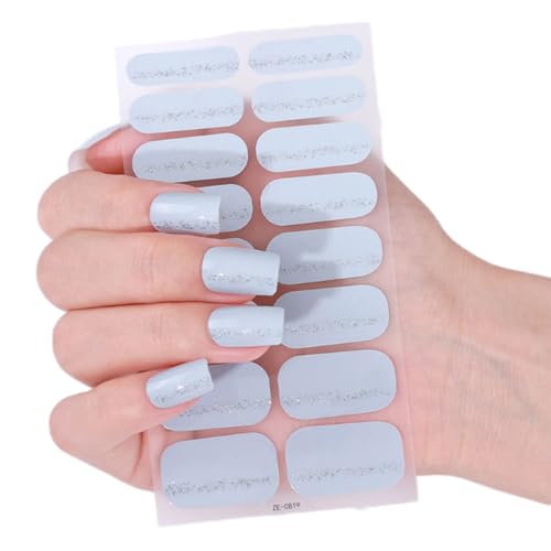 French Tip Nails Polish Strips Nails Art Sticker Glittering Gels Nails Strips Gels Nails Wraps Nails Art Decoration von NPXUAMTJ