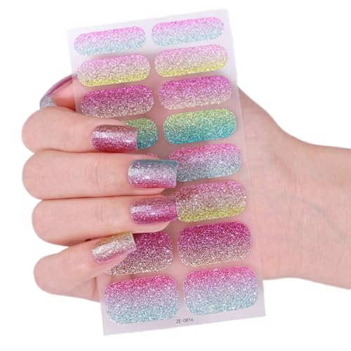 French Tip Nails Polish Strips Nails Art Sticker Glittering Gels Nails Strips Gels Nails Wraps Nails Art Decoration von NPXUAMTJ