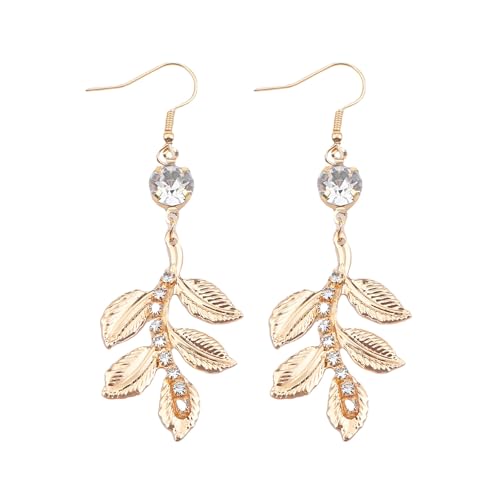 Funkelnde Strasssteine Baroques Hängen Blattohrringe Leicht Elegantes Metall Design Formale Anlass Juweliergeschenk Anlaufresistent Statement Ohrringe Ohrringe von NPXUAMTJ