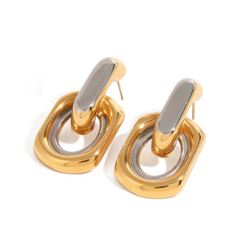 Geometrische Dangle Drop Ohrringe Vintage Metall Französische Stile Zwei Ton Multi Layer Runde Hängende Ohrschmuck Für Frauen Geometrische Ohrringe von NPXUAMTJ