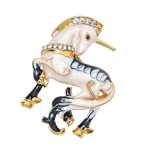 Glitzernde Strasssteine Geformt Brosche Metallschmuck Mit Sicherheitsverschluss Modedekoration Für Freizeitkleidung Diamanten Effekt Weißer Pferdschmuck von NPXUAMTJ