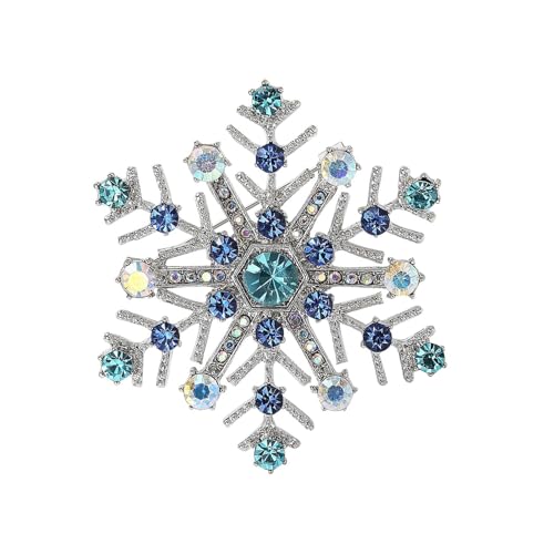 Glitzernde Strasssteine ​​Schneeflockenlegungslegierung Sicherheitsanlagen Pin Festliche Winterbrosche Für Manteltasche Oder Schalstyling Strücksteine ​​Snowflake Pin Winter Schmuck Schmuck von NPXUAMTJ