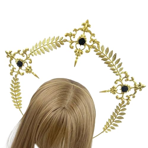 Goldperlen Stirnband Für Formelle Anlässe Tiaras Kronen Haarband Bühne Performances Haarthoop Crownstück Für Kirchenhochzeit Kostüm Stirnband von NPXUAMTJ