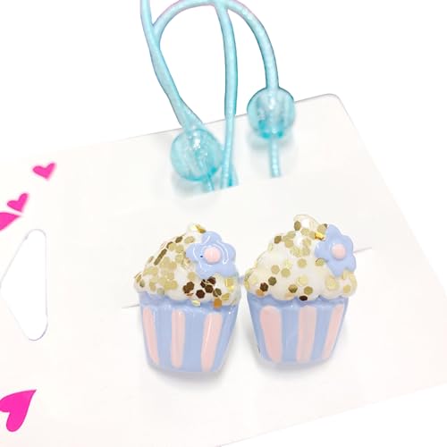 Haarspangen für Mädchen, glitzernde Schmetterlinge und Cupcakes, 2 Stück, Cartoon-Haarnadel, Haarschmuck, Kinderhaar-Accessoire-Set von NPXUAMTJ