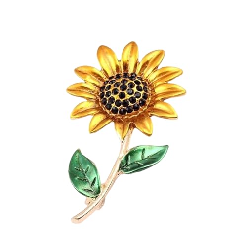 Handwerkswerte Sunflowers Brosche Detaillierte Blütenblätter Leichtmetall Mode Accessoire Für Hüte Taschen Und Outfits Empfindlicher Hautfreundlicher Brosche von NPXUAMTJ