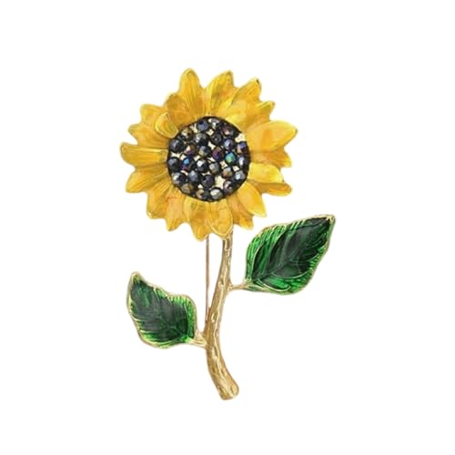 Handwerkswerte Sunflowers Brosche Detaillierte Blütenblätter Leichtmetall Mode Accessoire Für Hüte Taschen Und Outfits Empfindlicher Hautfreundlicher Brosche von NPXUAMTJ
