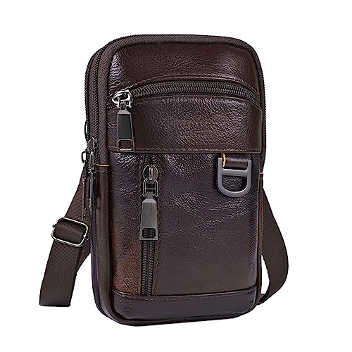 Handytasche Umhängetasche PU Leder Gürteltasche Geldbörse Für Herren Reißverschlusstaschen Mit Verstellbarem Schultergurt von NPXUAMTJ