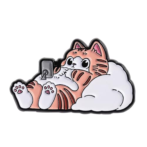 Katzenabzeichen Brosche Rostsichere Legierung Dekoration Für Bekleidungskappen Taschen Nachdenkliche Haustierfans Pendelstil Katzennadel von NPXUAMTJ