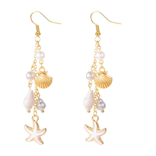 Künstlerische Strandohrringe Muscheln Dangle Designs Bequemer Legierungshaken Für Empfindliche Ohrtage Tag Zu Nacht Tragen Muscheln Ohrringe Berufungs Schmuck Schmuck von NPXUAMTJ
