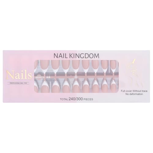Künstliche Nägel mit französischer Spitze, lang, zum Aufdrücken, vollständige Aufkleben, kurze Kunstnägel, für Damen, 240 Stück Künstliche Nägel mit französischer Spitze, lang, zum Aufdrücken, vollständige Aufkleben, kurze Kunstnägel, für Damen, 240 Stück von NPXUAMTJ