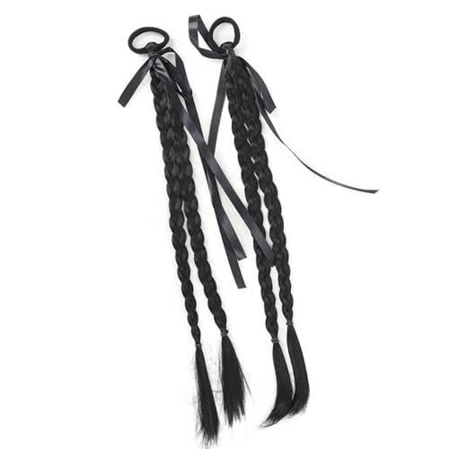 Mädchen Geflochtene Haarverlängerungen Haarstück Synthetische Falsche Pferdeschwanz Für Anime Coser Street Photography Haarbindungen Schnellstyling Schleifen Dekorierte Pferdeschwanzverlängerungen von NPXUAMTJ