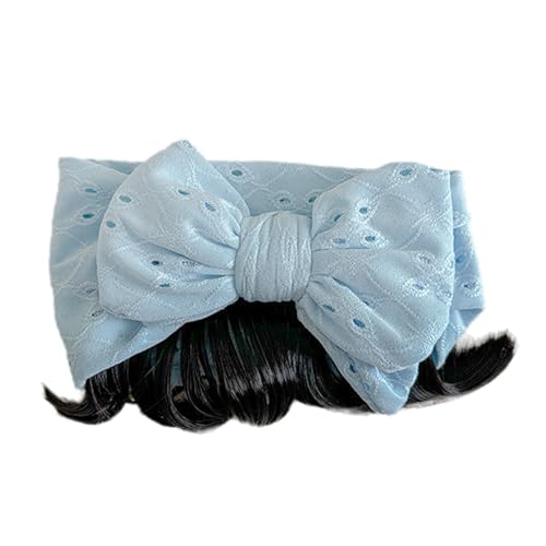 Mädchen-Haarband mit Schleife und falschem Pony, Netzgewebe, bequemes Haarband für Säuglinge und Kleinkinder von NPXUAMTJ