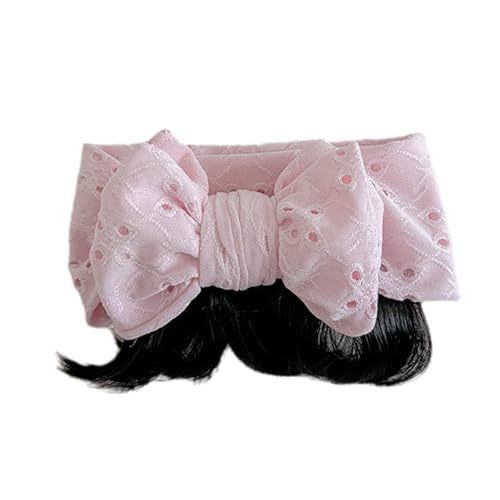 Mädchen-Haarband mit Schleife und falschem Pony, Netzgewebe, bequemes Haarband für Säuglinge und Kleinkinder von NPXUAMTJ