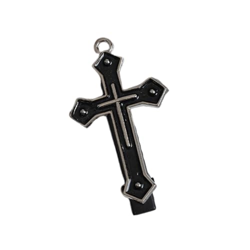 Metall Kreuzt Haarclip Dunkler Balletcore Kreuzt Dunkle Flache Clip Halloween Haarnadel Dark Elegantes Haarclip Für Bündel von NPXUAMTJ