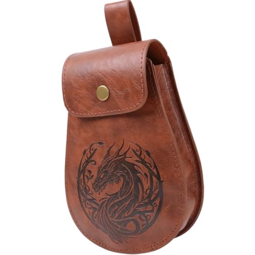 Mittelalterliches Thema PU Leder Taille Pack Für Wichtige Geldspeicherbeutel Tasche Mit Sicherem Abschluss Für Halloween Party Pack von NPXUAMTJ