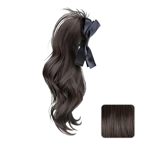 Mode Hohe Pferdeschwanzhaarstück Mit Bowknot Clip Für Frauen Die Alle Passende Hochtemperaturfaser Haarverlängerung Klauen Clip Perücken Haare von NPXUAMTJ