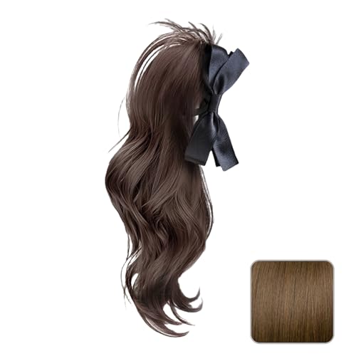 Mode Hohe Pferdeschwanzhaarstück Mit Bowknot Clip Für Frauen Die Alle Passende Hochtemperaturfaser Haarverlängerung Klauen Clip Perücken Haare von NPXUAMTJ