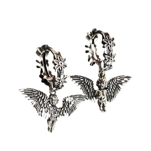 Mode Reifenoopringe Silber Farbe Blumenohr Pendant Für Stilvolle Abendkleidung Elegante Frauen Ohrzubehör Punkschmuck von NPXUAMTJ