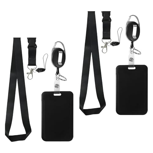 NPXUAMTJ 2Set Abzeichenhalter Vertikaler Auszeichenkartenhalter Mit Abnehmbarem Nacken Lanyard Riemen Und Einziehbar von NPXUAMTJ