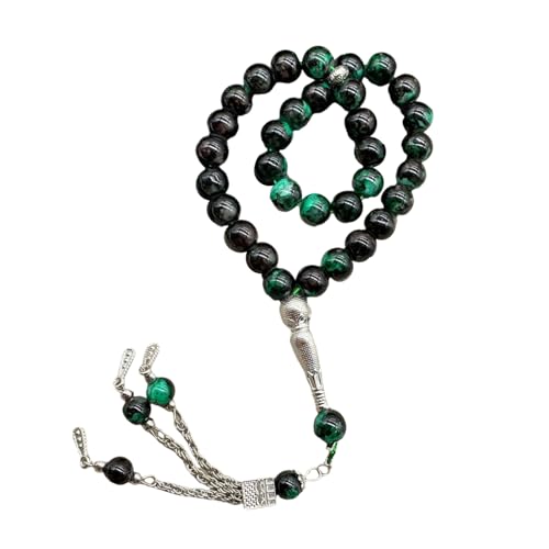 NPXUAMTJ 33 Glasharz Gebetsperlen Rosary Halskette Buddhistische Armbandschmuck Stilvolle Spirituelle Handgelenk Accessoire Religiöse Accessoire Glass Perlen von NPXUAMTJ
