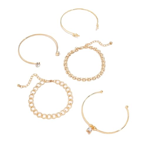 NPXUAMTJ 5pcs Elegante Strasssteine ​​mit Offenen Manschettenbändern Mit Robusten Legierungsmaterialien Für Den Alltag Und Formellen Verschleiß Verziert von NPXUAMTJ
