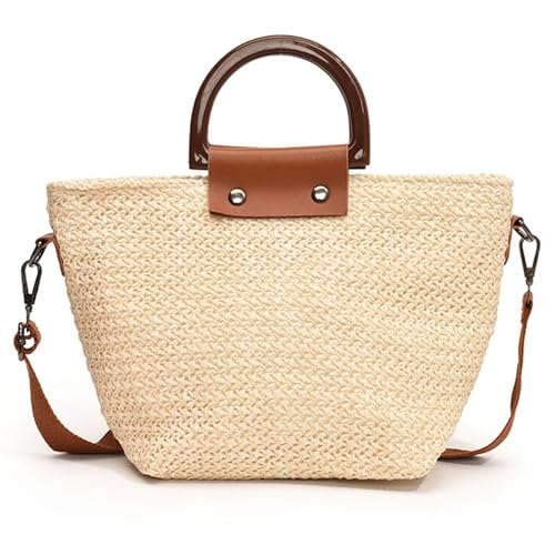 NPXUAMTJ All Matching Crossbody Bag Für Frauen Top Handtasche Und Geldbörse Stroh Strandtasche Umhängetasche Handgewebte Botenbag Frauen Handgewebt von NPXUAMTJ