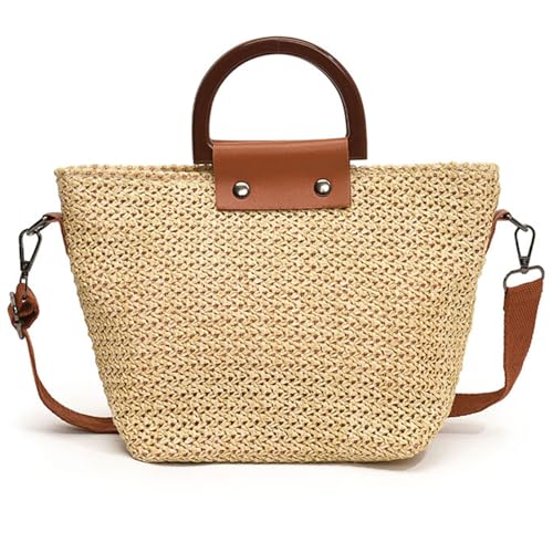 NPXUAMTJ All Matching Crossbody Bag Für Frauen Top Handtasche Und Geldbörse Stroh Strandtasche Umhängetasche Handgewebte Botenbag Frauen Handgewebt von NPXUAMTJ